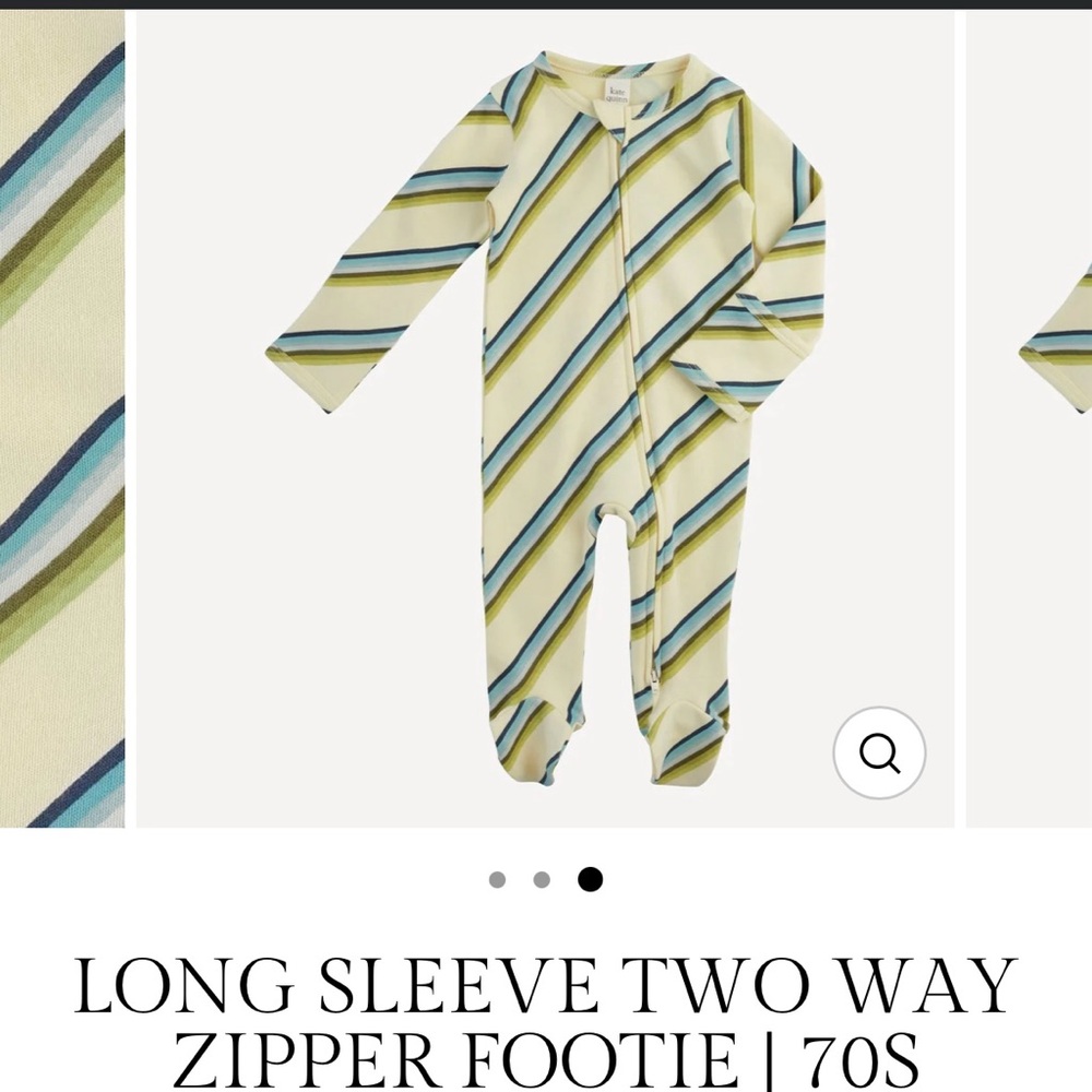 Kate Quinn Zipper Footie 70s Ranch Stripe